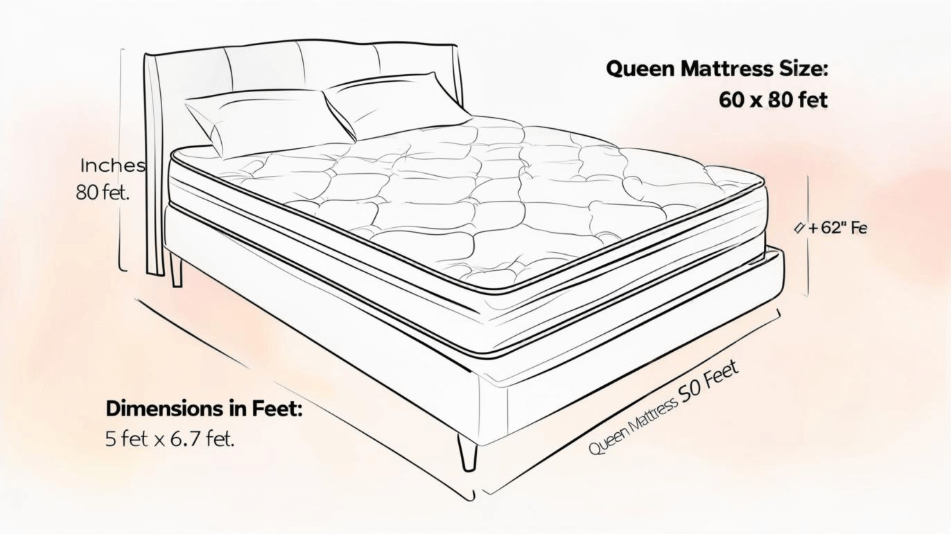 Queen Mattress Size Guide: Inches, Feet \u0026 How to Pick the Perfect Fit – LA  Mattress Store, image size:1372x771