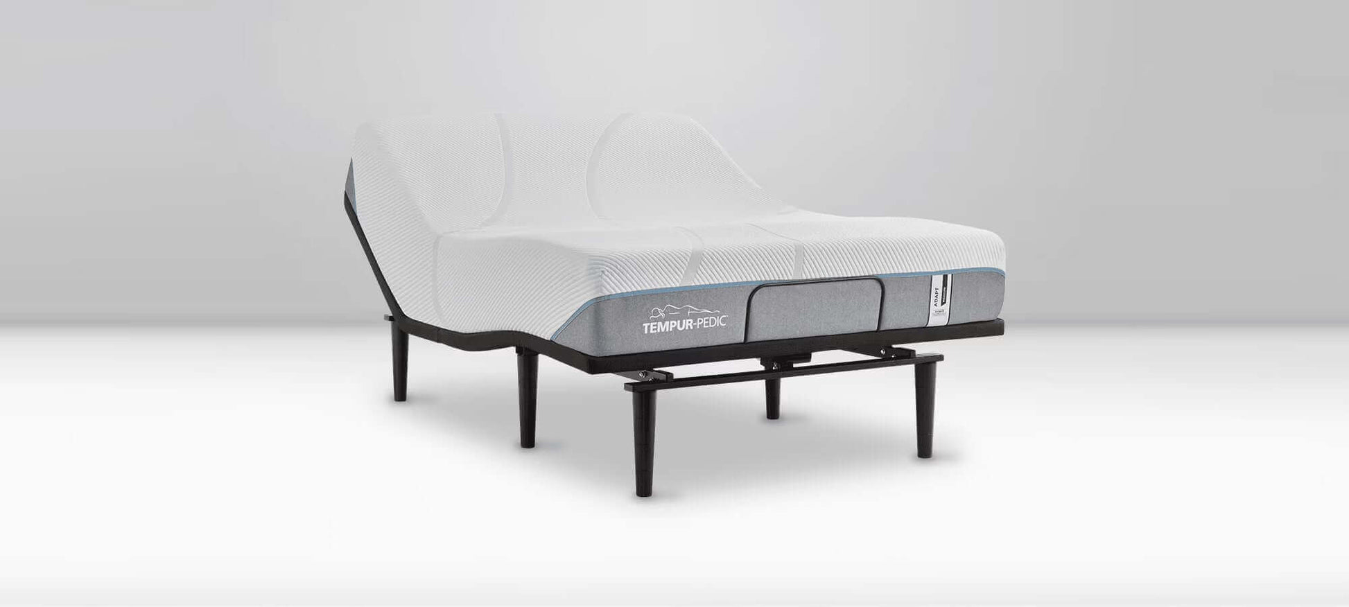 Tempur-Pedic TEMPUR-Ease adjustable power base in ergonomic positions for optimal comfort and relaxation.
