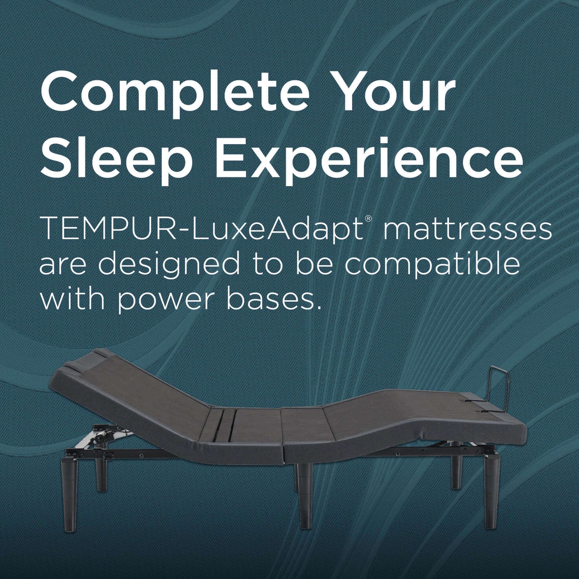 TEMPUR-LuxeAdapt mattress on an adjustable power base, enhancing your sleep experience and comfort.
