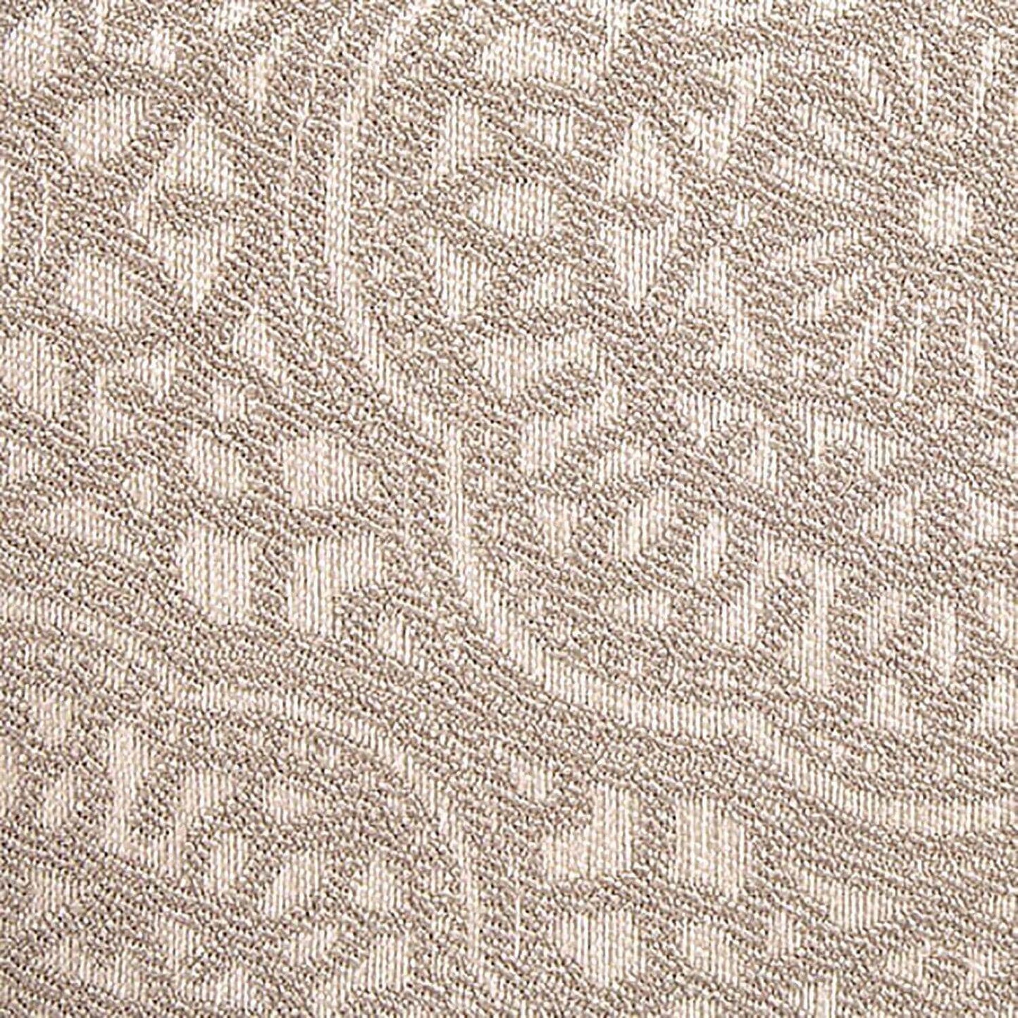 Textured beige fabric pattern with intricate designs for upholstery or bedding applications.