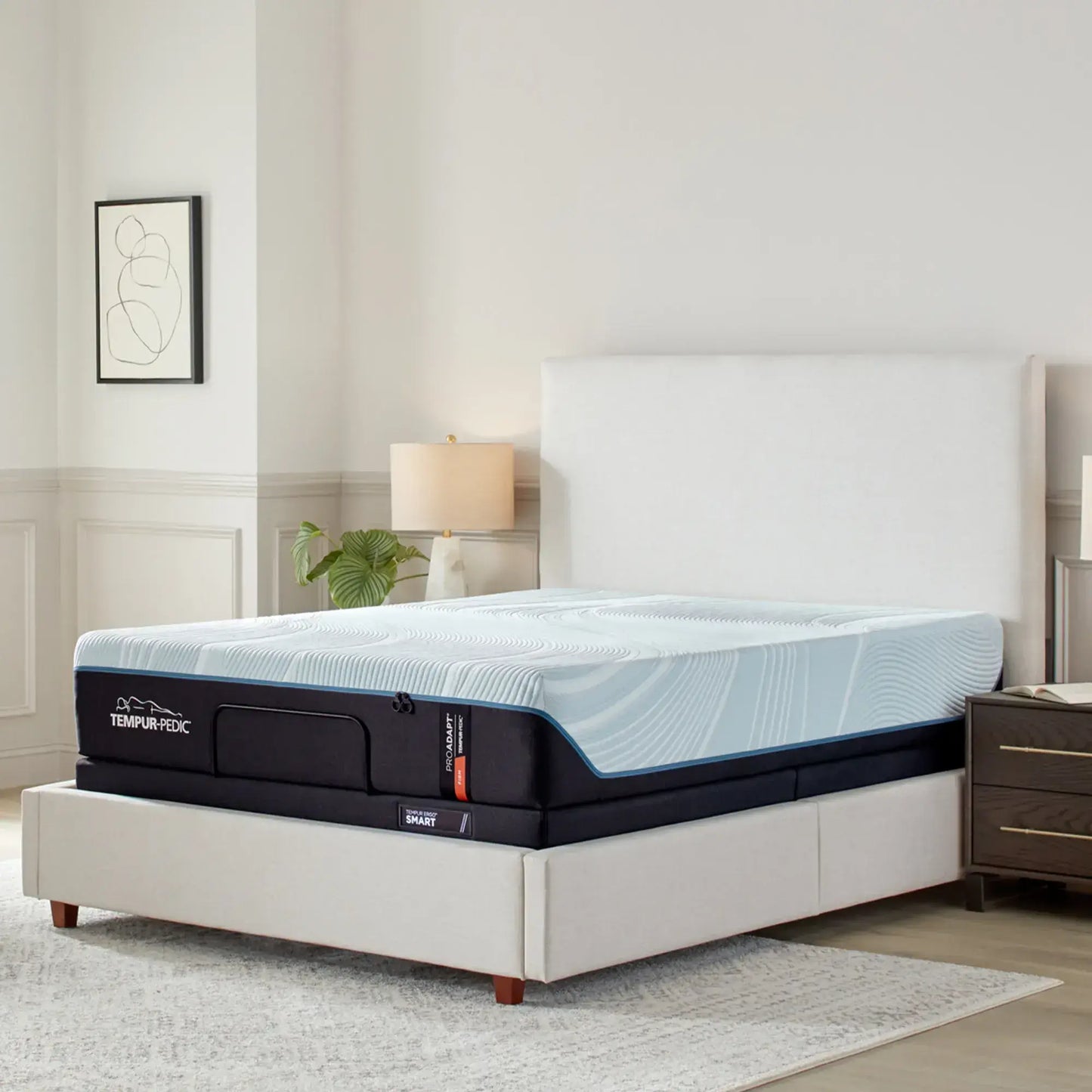 Tempur-Pedic TEMPUR-ProAdapt® Firm 12" Mattress displayed in modern bedroom setting with stylish decor.