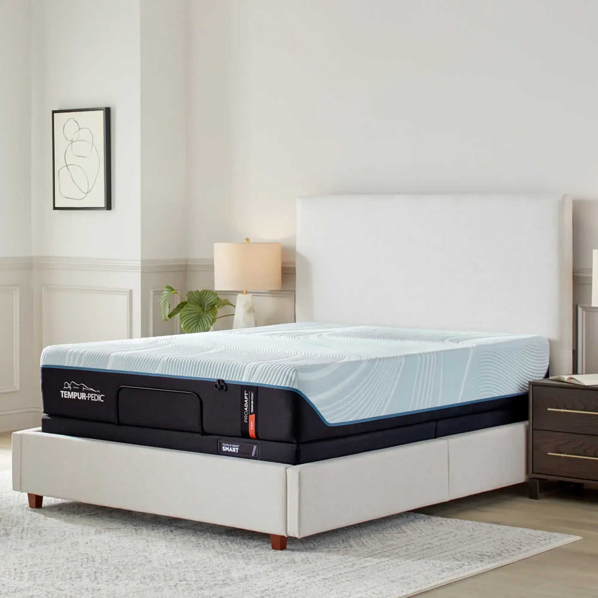 Tempur-Pedic TEMPUR-ProAdapt® Firm 12" Mattress displayed in modern bedroom setting with stylish decor.