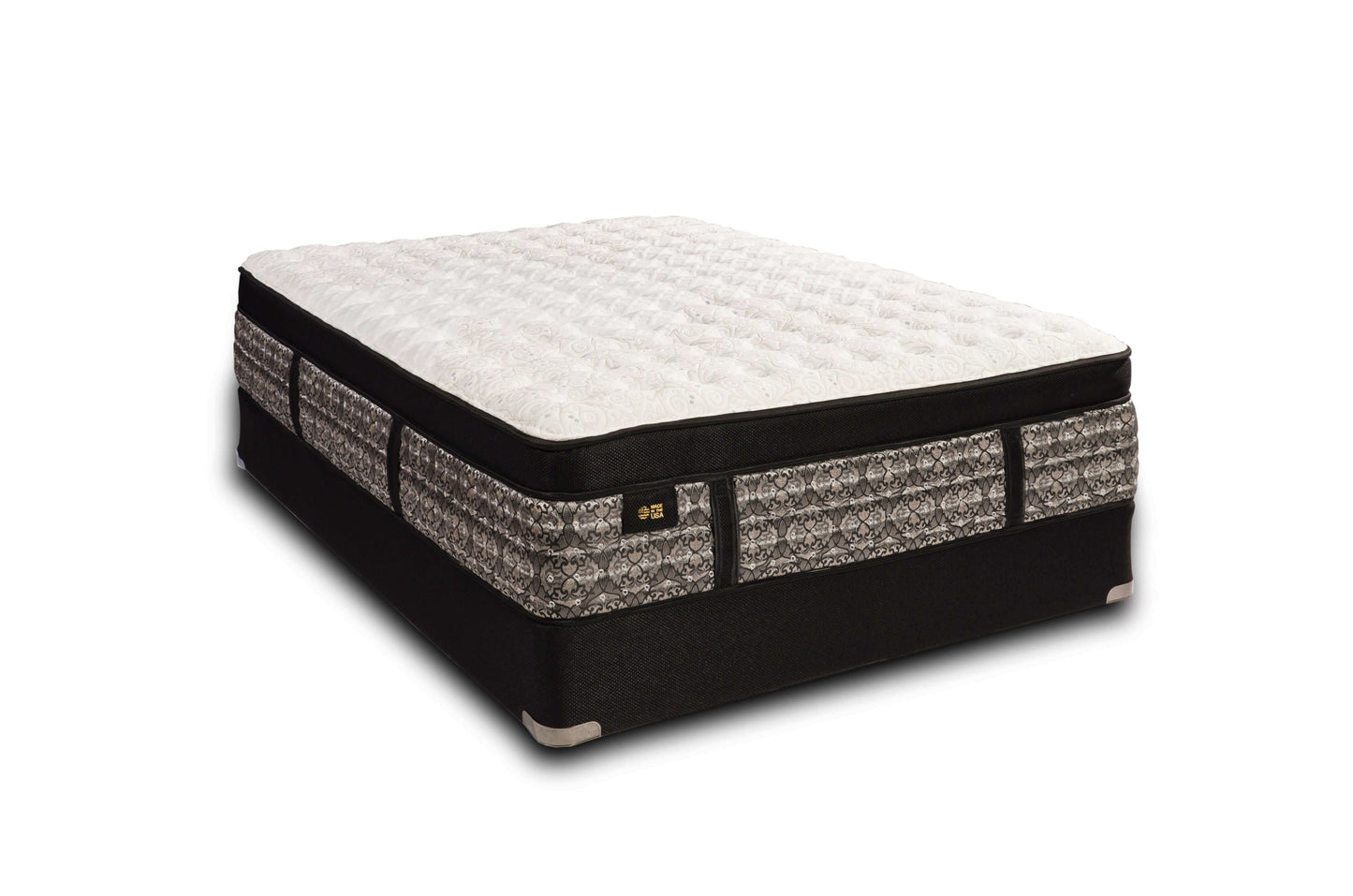 CA King Diamond Azusa Luxury Latex Plush Euro Top Mattress with elegant design and plush surface, perfect for superior comfort and sleep.