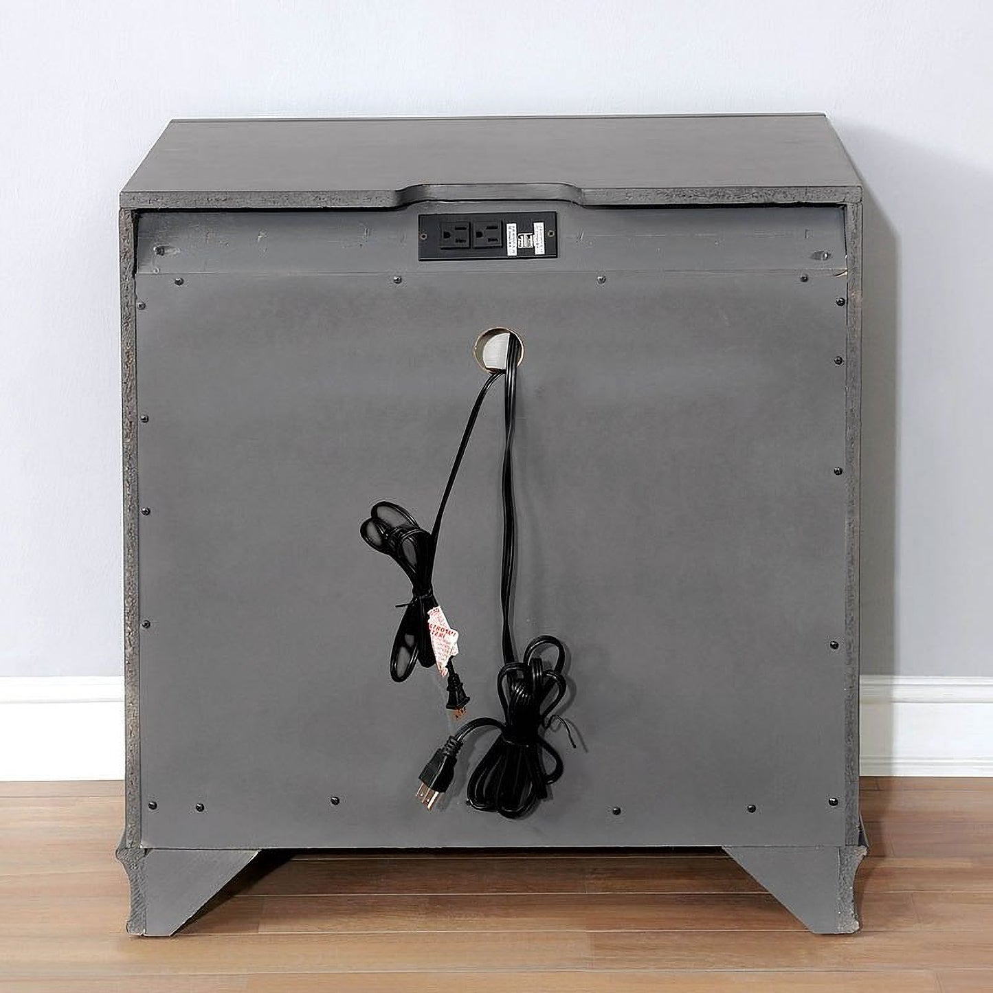 Brandt Nightstand w/ USB and Power Outlet (Brown Cherry)