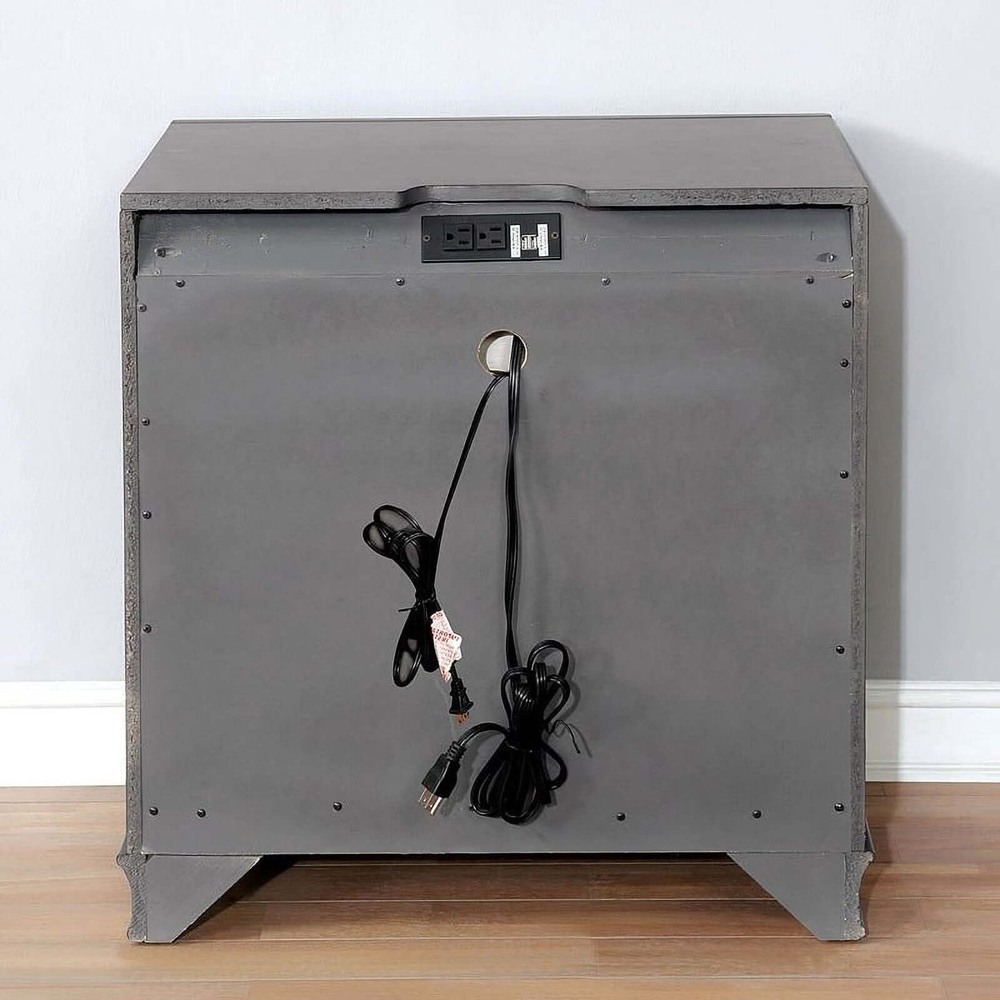 Brandt Nightstand w/ USB and Power Outlet (Brown Cherry)