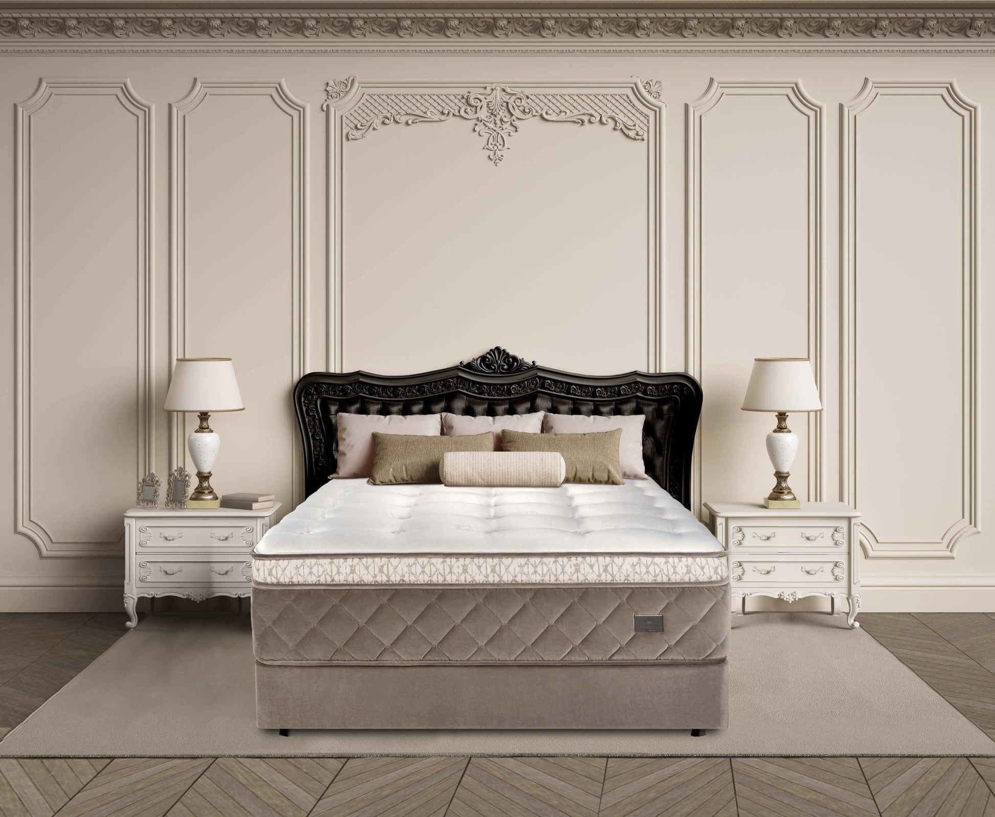 Chattam & Wells Buckingham Medium Luxury Euro Top 18" Mattress showcased in an elegant bedroom setting.