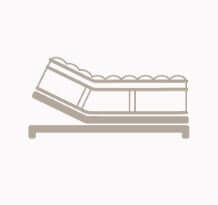 Illustration of an adjustable mattress showcasing its reclining feature for optimal comfort and support.