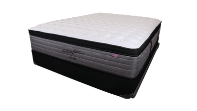 Eastman House Royal Sands Medium Luxury Gel Memory Foam Pillow Top 14" mattress with elegant quilted design.