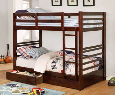 Furniture of America California IV Gray Twin over Twin Bunk Bed