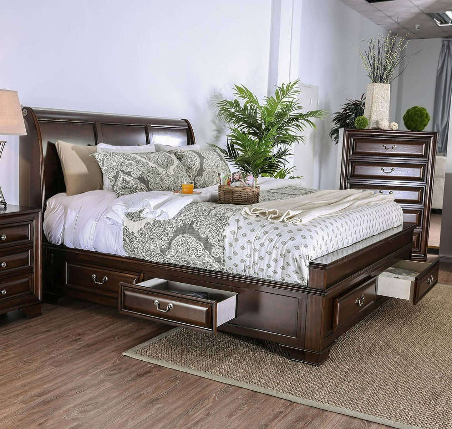 Furniture of America Brandt Brown Cherry Cal King Bed