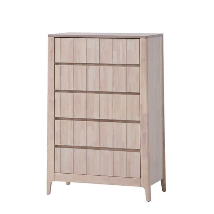 Gervais Mid Century Chest with vintage-inspired design and hidden handles, showcasing solid hardwood construction and ample storage.