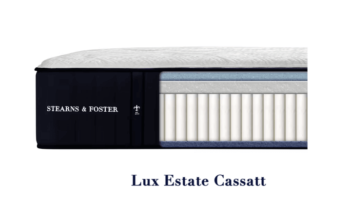 Stearns & Foster Lux Estate Cassatt Ultra Firm Mattress side view showcasing quality construction and luxurious design.