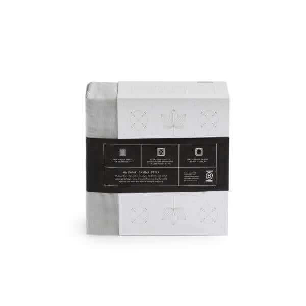 Malouf White Linen Weave Cotton Sheet Set