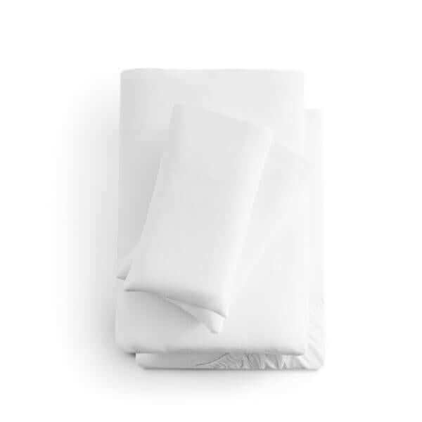 Malouf White Linen Weave Cotton Sheet Set
