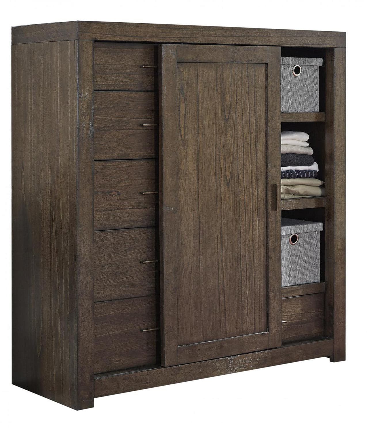 Modern Loft Collection Brownstone Sliding Door Chest.