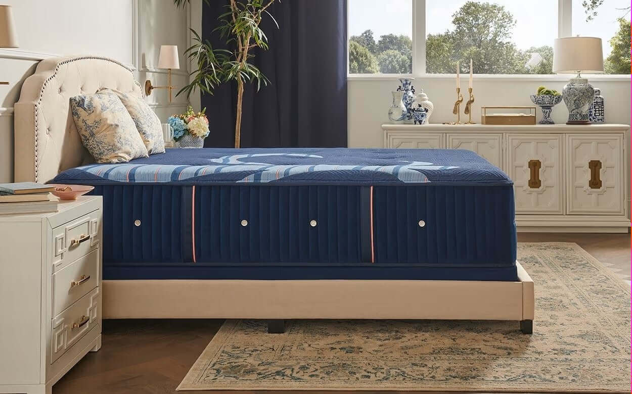 Stearns & Foster Reserve® Medium 16" mattress showcased in an elegantly decorated bedroom setting.
