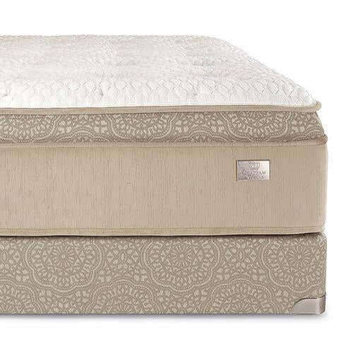 CA King Chattam & Wells Kingston luxury plush Euro top mattress with natural Talalay latex and elegant fabric design.