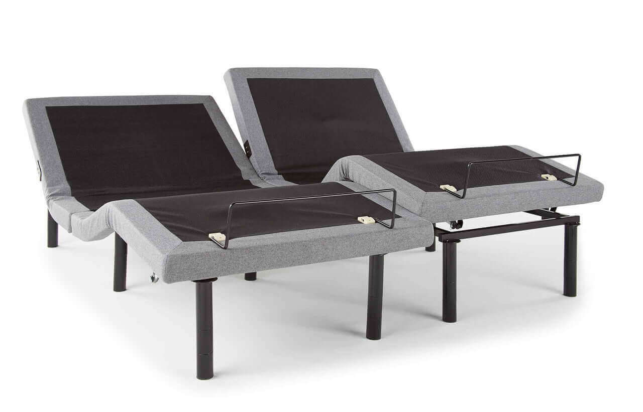 Ergo-Pedic Solutions III adjustable base with dual massage features and head/foot adjustments in modern design.