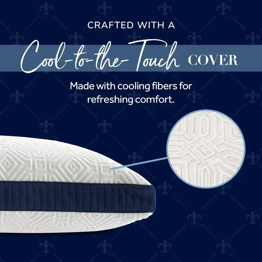 Stearns & Foster Lux Estate Pillow featuring a cool-to-the-touch cover made with cooling fibers for refreshing comfort.