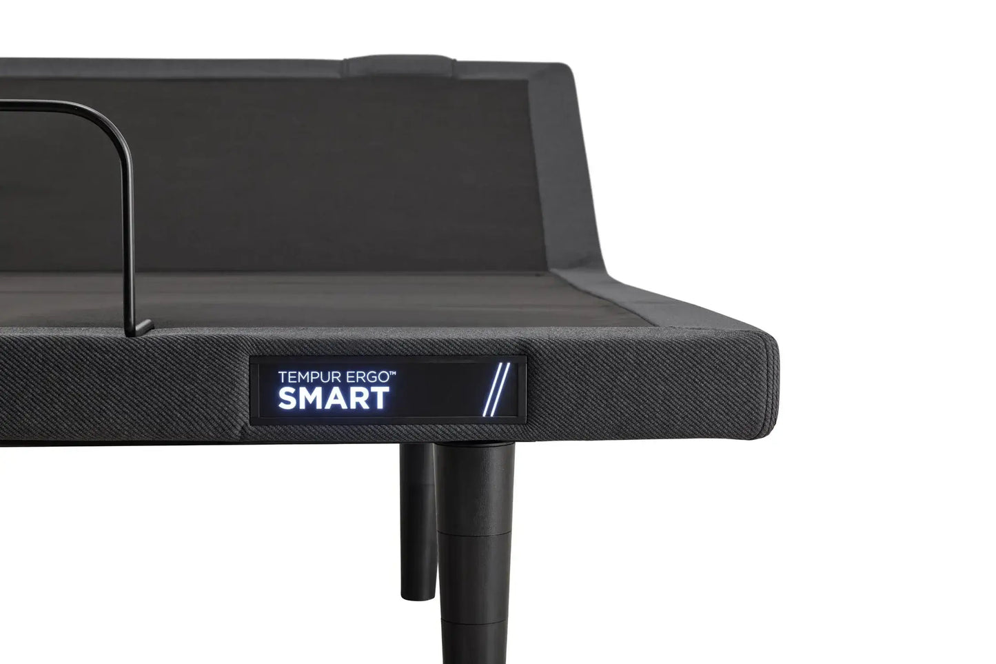 Close-up of TEMPUR-Ergo® Smart adjustable base showcasing smart features and sleek design for enhanced sleep quality.