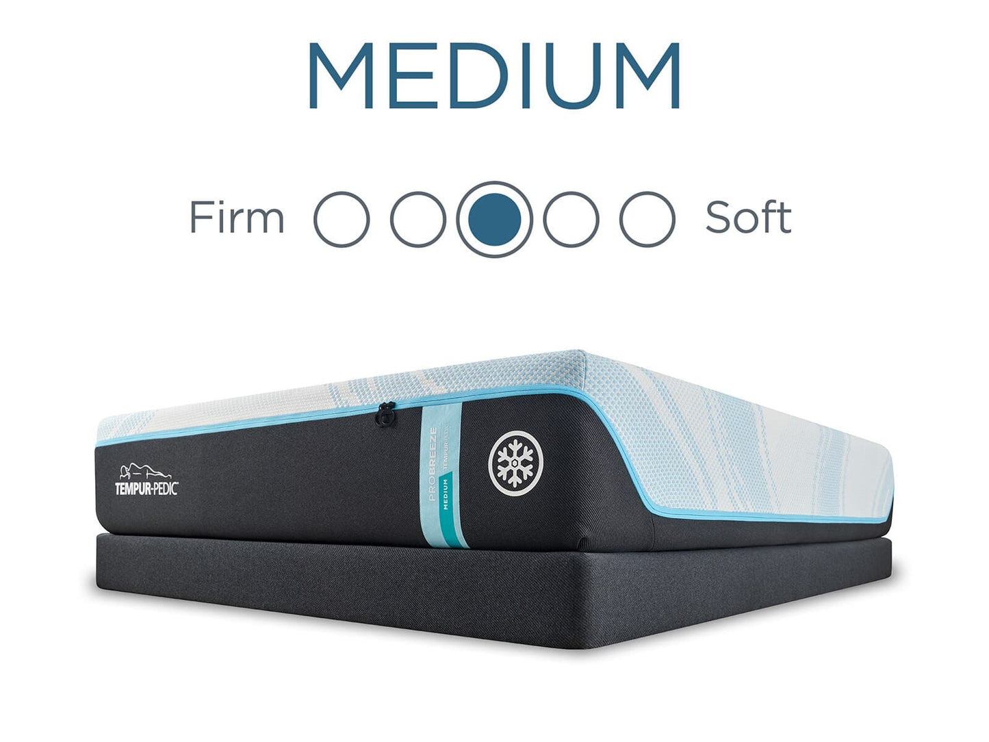 Tempur-Pedic TEMPUR-ProBreeze Medium 12" Mattress showcasing medium firmness rating with cooling technology.