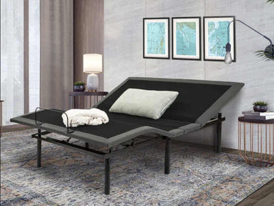 Rize® Tranquility II 13" Adjustable Base in modern bedroom setup, featuring a sleek design and customizable positions.