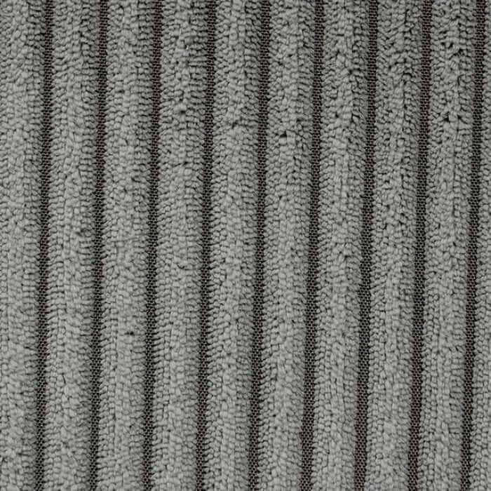 Dark gray corduroy texture with vertical stripes, showcasing soft fabric ideal for upholstery and home decor.