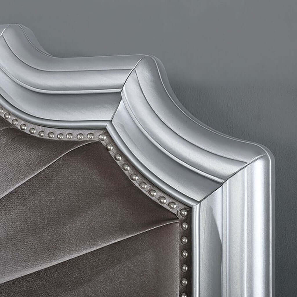 Aalok Queen Bed In Silver and Warm Gray
