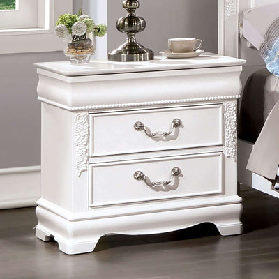 Alecia Night Stand With Usb In White