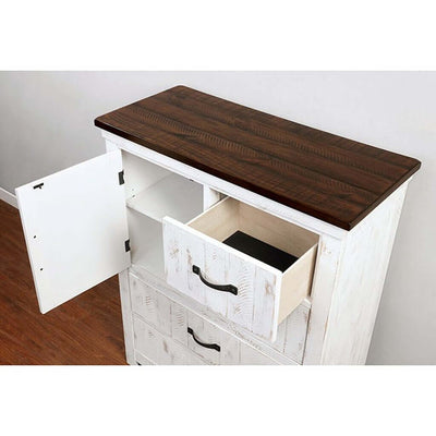 Alyson Chest In Distressed White and Walnut