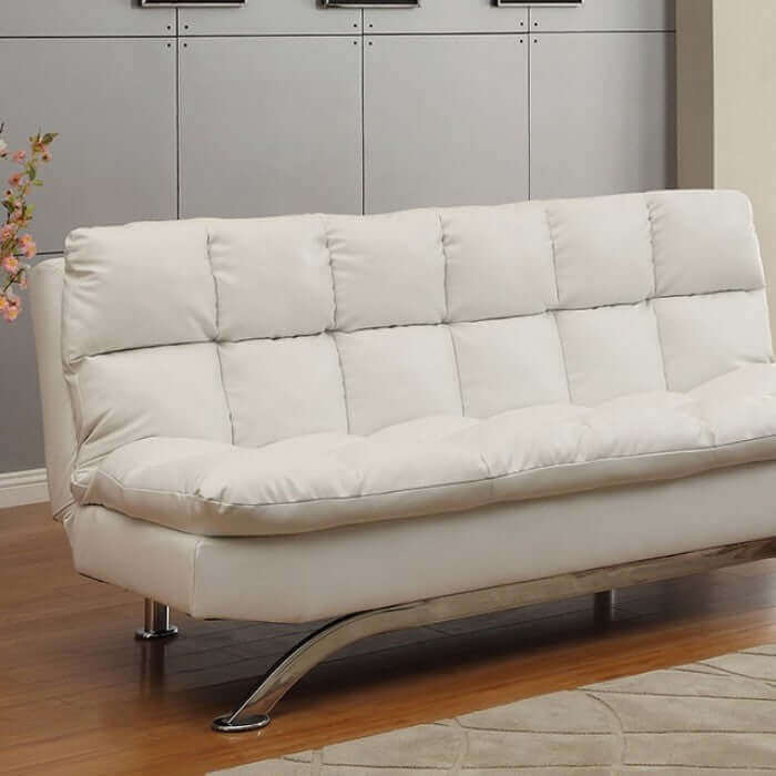 Aristo White/Cream Contemporary Futon Sofa