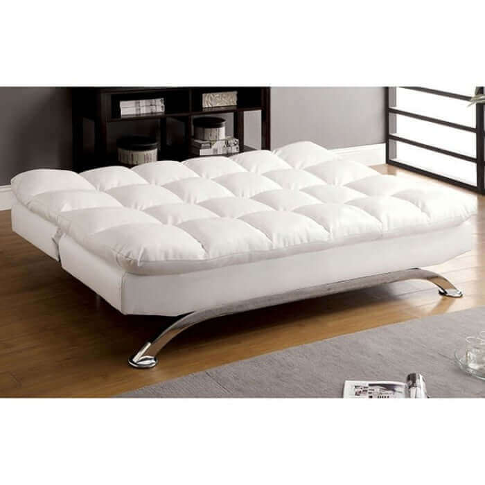 Aristo White/Cream Contemporary Futon Sofa