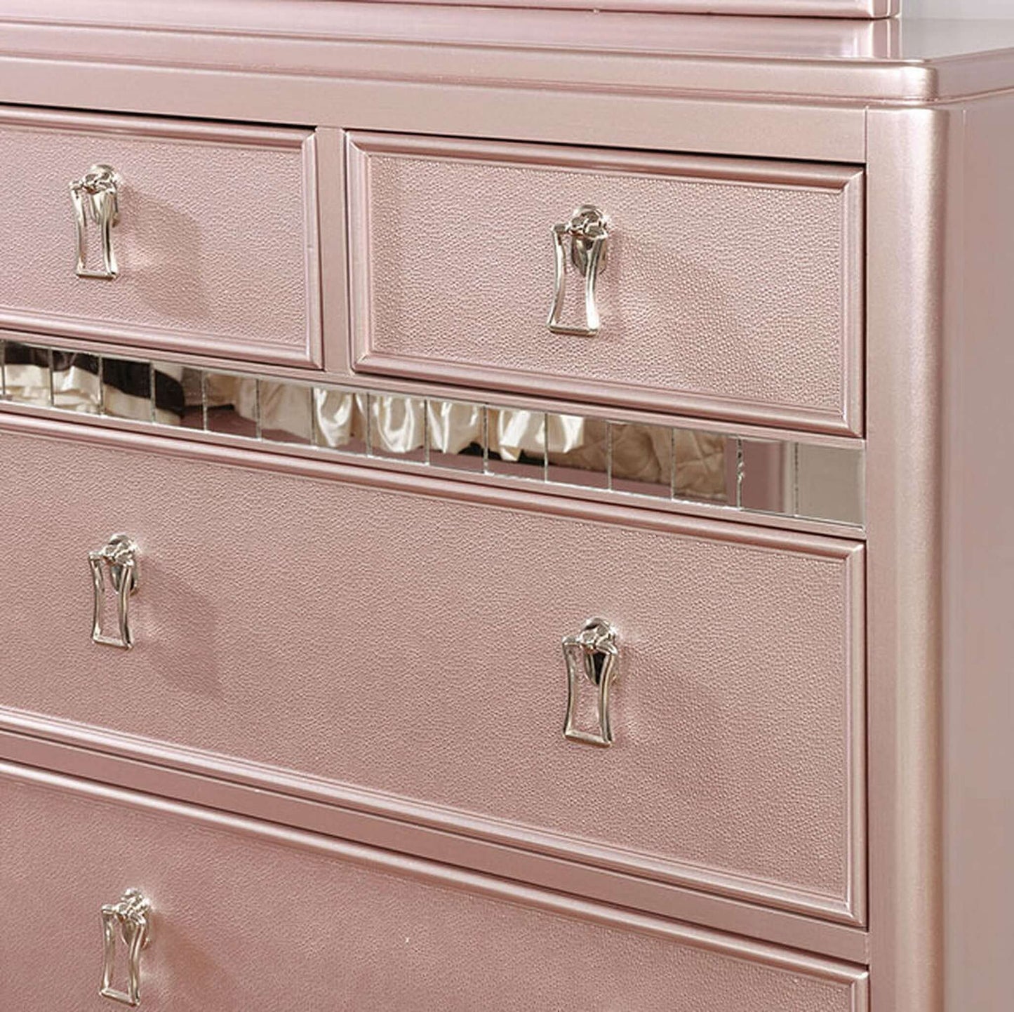 Ariston Rose Gold Upholstered Panel Bedroom Set