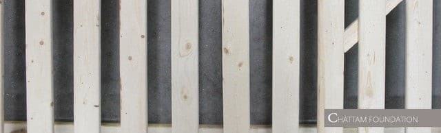 Chattam & Wells foundation image showcasing sturdy wooden slats for mattress support.