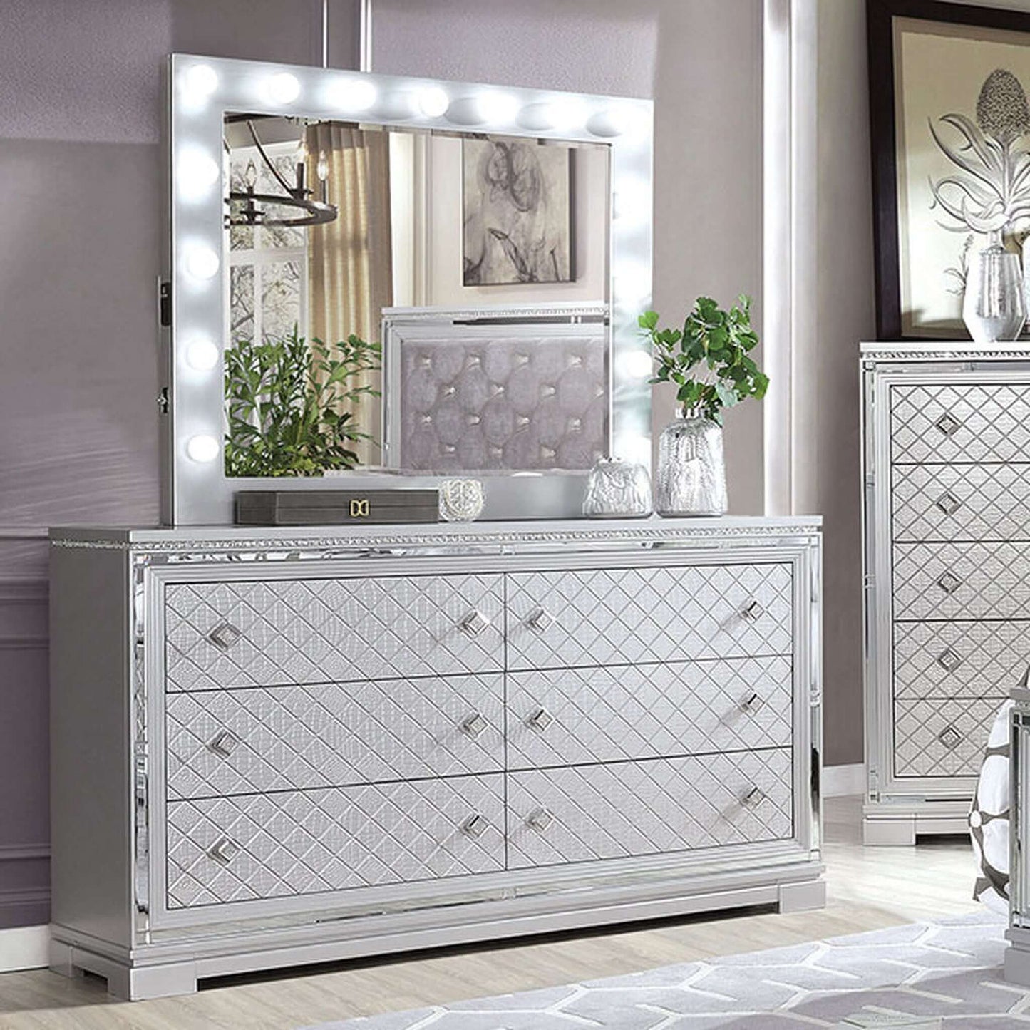 Belleterre Silver Panel Bedroom Set