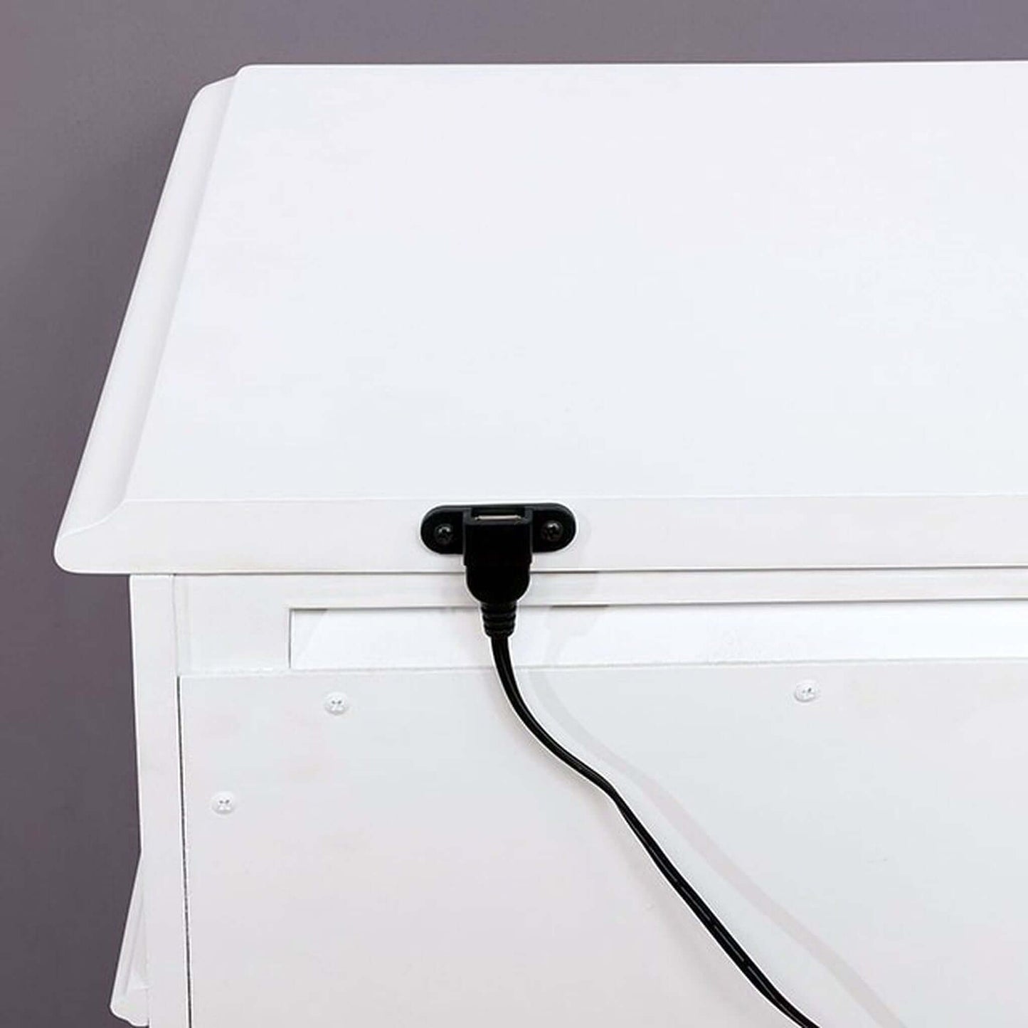 Belva Night Stand With Usb Outlet In White