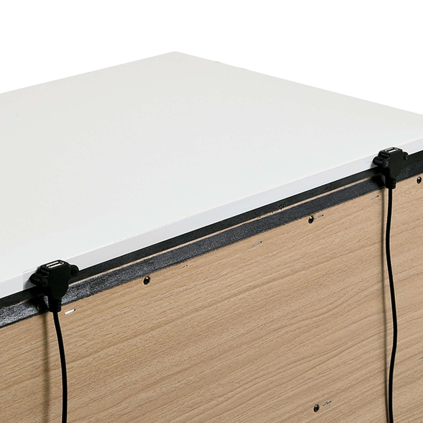 Birsfelden Night Stand With USB In White and Gray