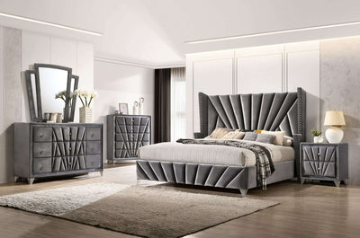 Carissa Eastern King Bed In Gray