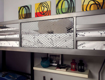 Ballarat Gray and Silver L-Shaped Triple Twin Bunk Bed With Desk