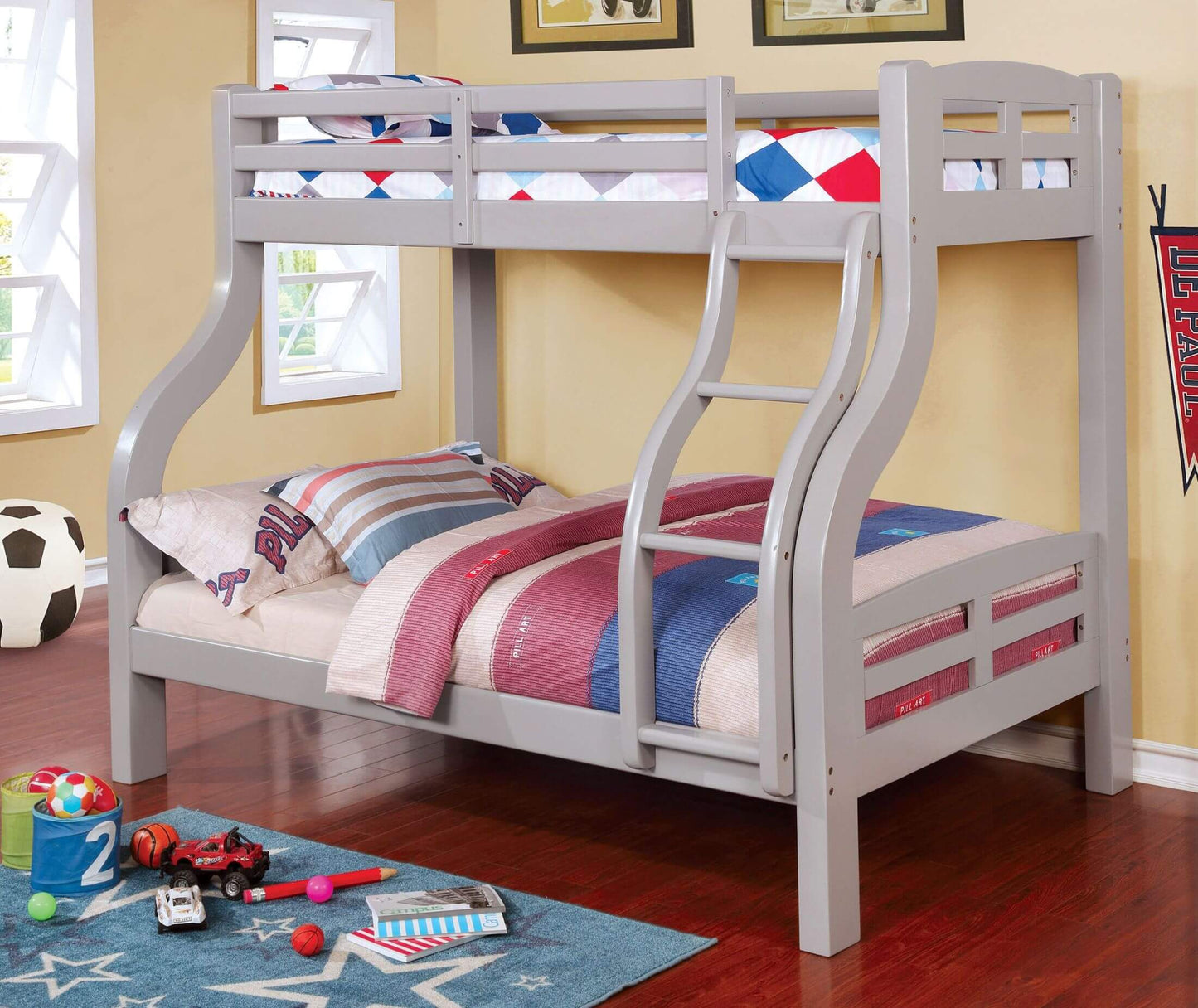 Solpine Dark Walnut Twin Over Full Bunk Bed