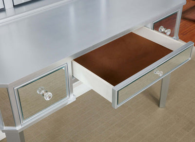 Clarisse Silver Vanity With Stool