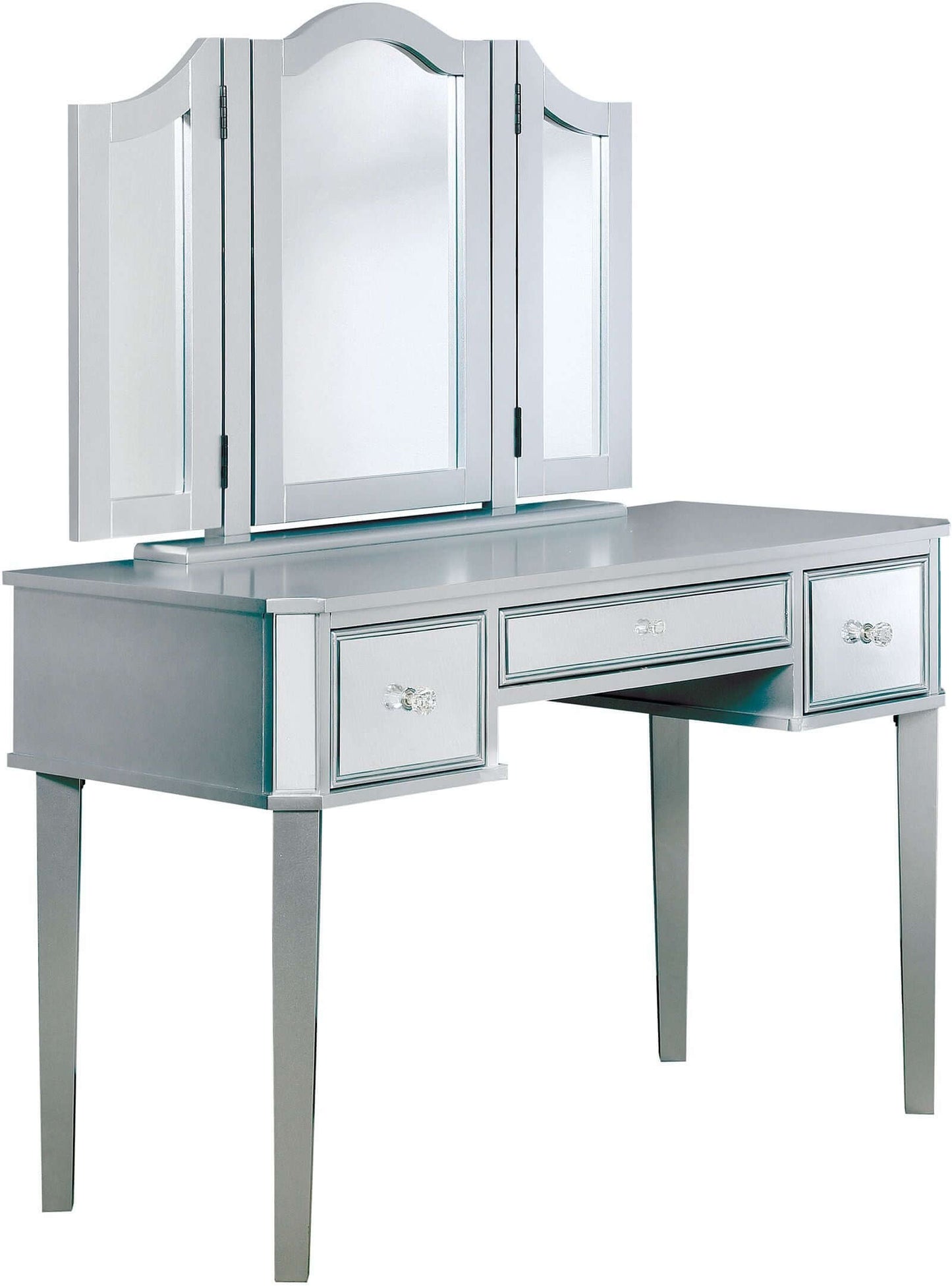 Clarisse Silver Vanity With Stool