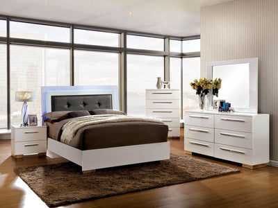 Clementine Smooth White Queen Upholstered Bed