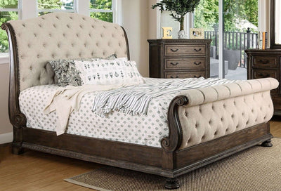 Lysandra Rustic Natural Tone Queen Sleigh Bed