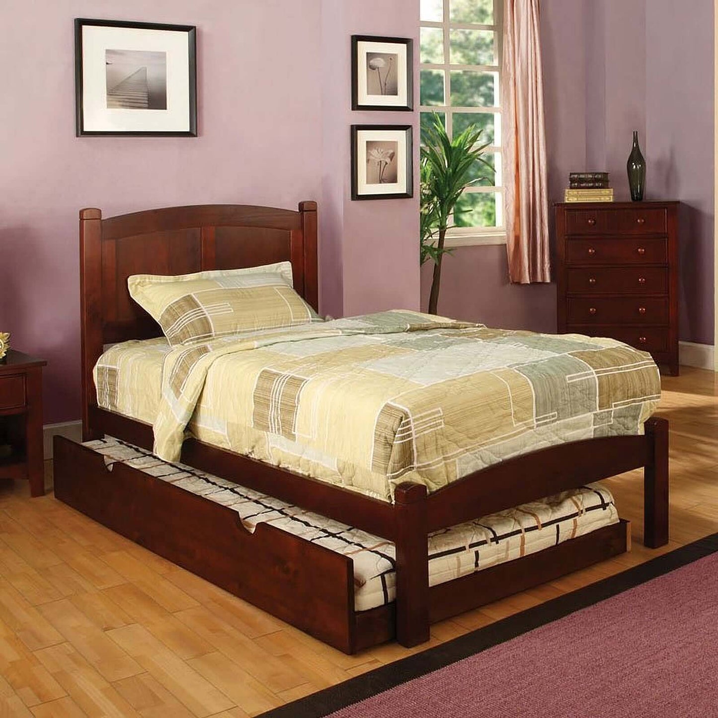 Cara Youth Platform Bed (Cherry) (Twin)