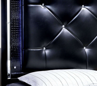 Bellanova Black King Upholstered Panel Bed