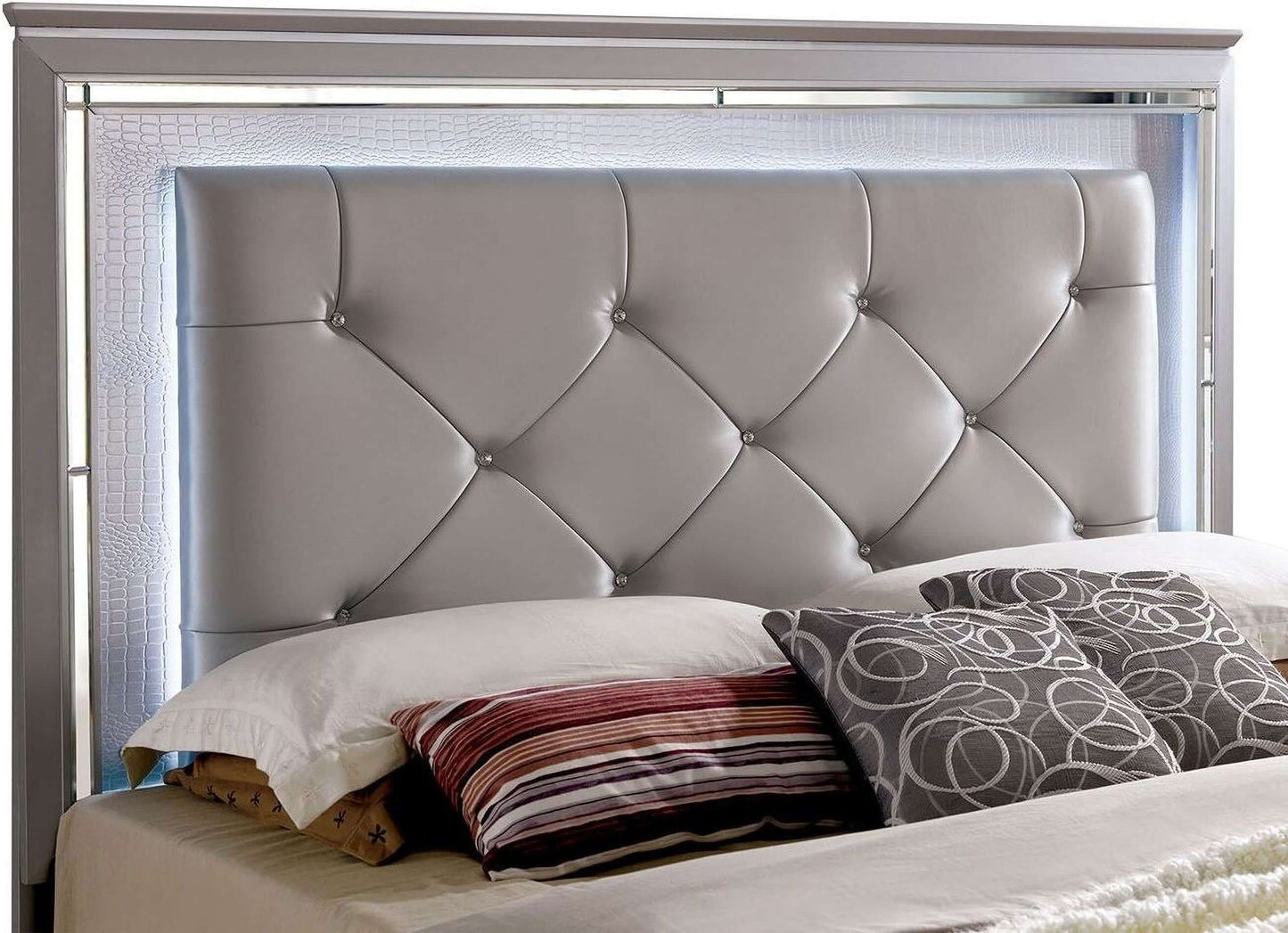 Bellanova Black King Upholstered Panel Bed