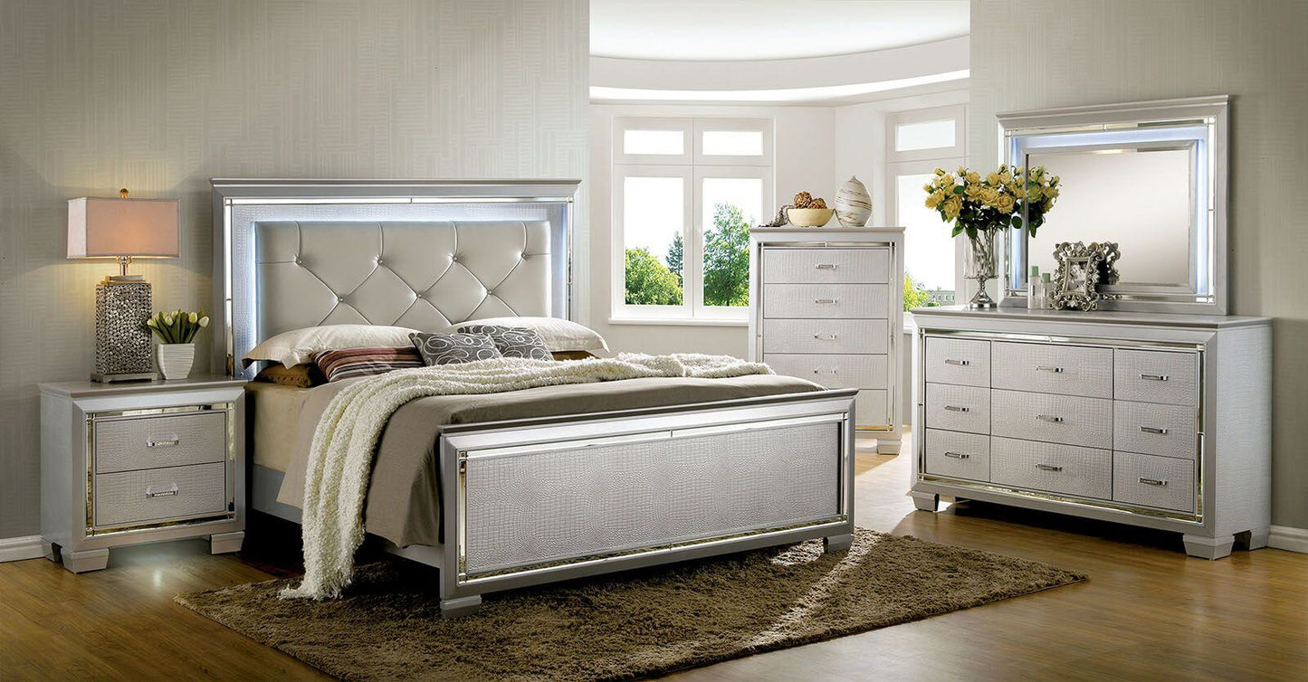 Bellanova Black King Upholstered Panel Bed