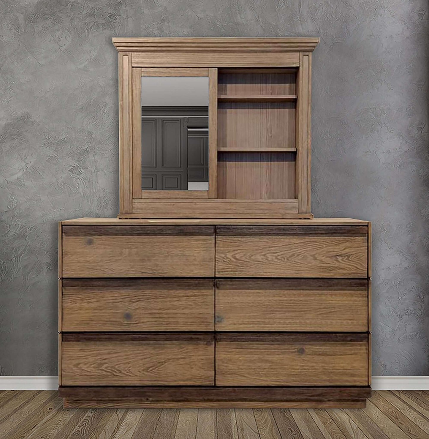Coimbra Cabinet Mirror In Rustic Natural Tone