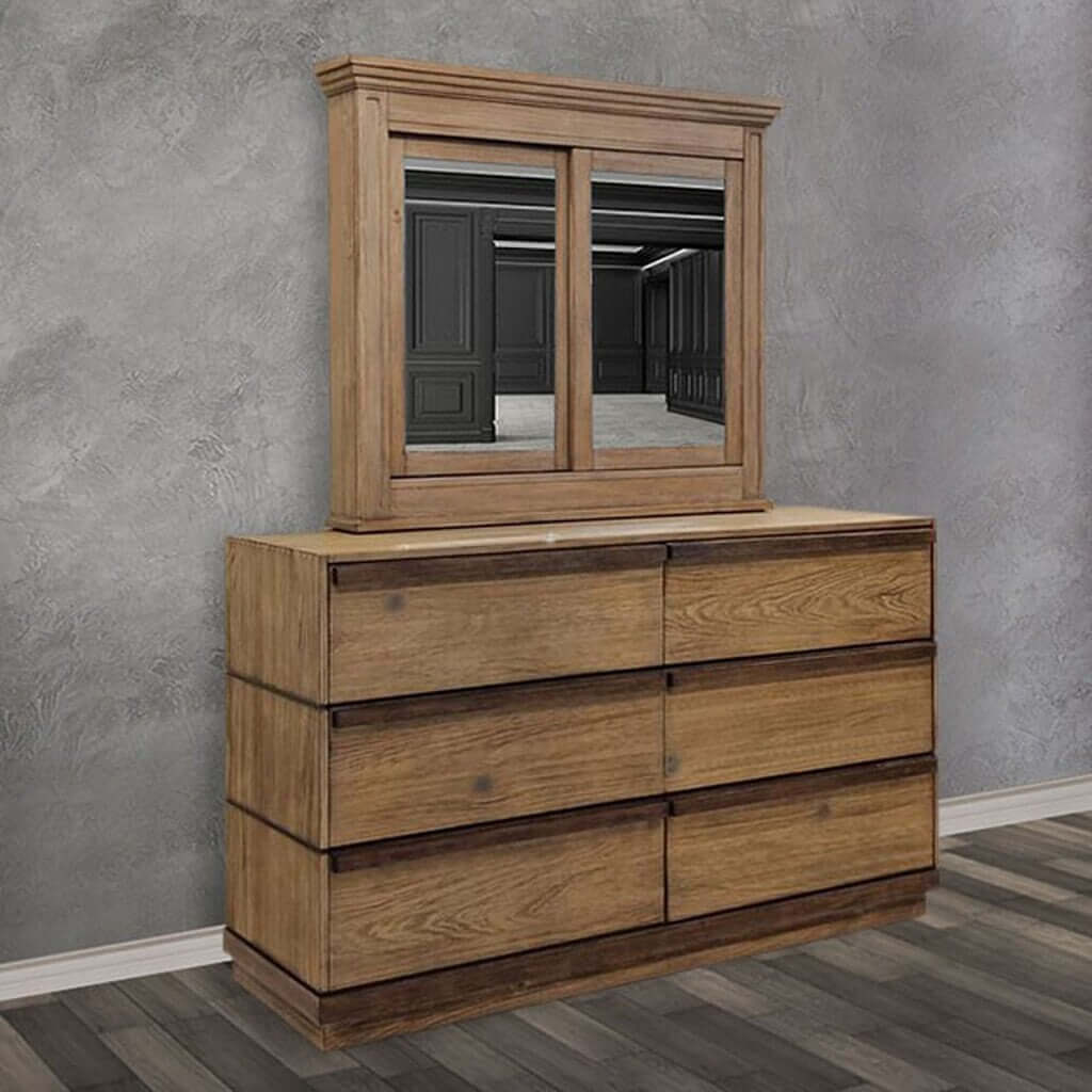 Coimbra Cabinet Mirror In Rustic Natural Tone